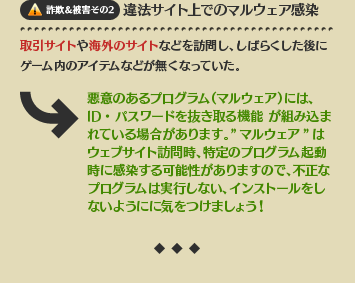 詐欺の手口2違法サイト上でのマルウェア感染　