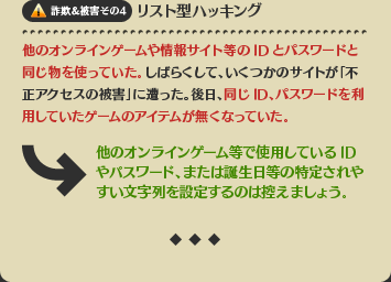 詐欺の手口4リスト型ハッキング